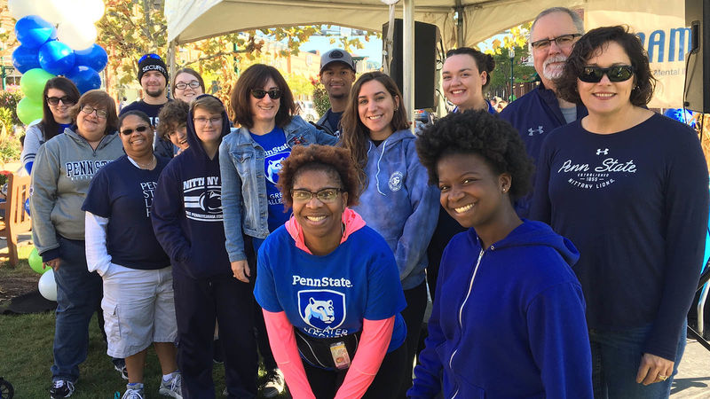 Before the NAMIWalks 5K, the Greater Allegheny campus team stopped for a photo. Pictured: Back row: Erin Kendall, Steven Hayes, Payton Burnsworth, Marino Swanson, Natalie DiGuillo, Michael Edmondson. Center row: Barbara Kendall, Camille Mickle, Winter Holmes, Jackson Buchko, Elizabeth Mazur, Livia Bodner, Jacqueline Edmondson. Front row: Melissa Turner, Ke’ira Williams.