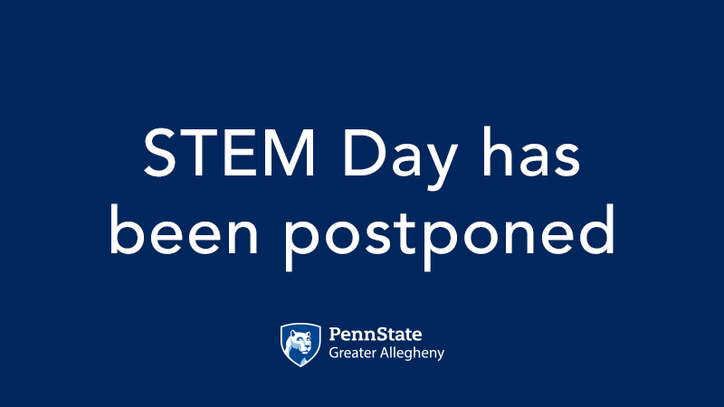 Text - Stem Day has been postponed. Greater Allegheny Logo  
