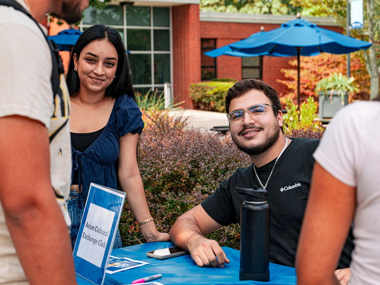 Students at a club fair