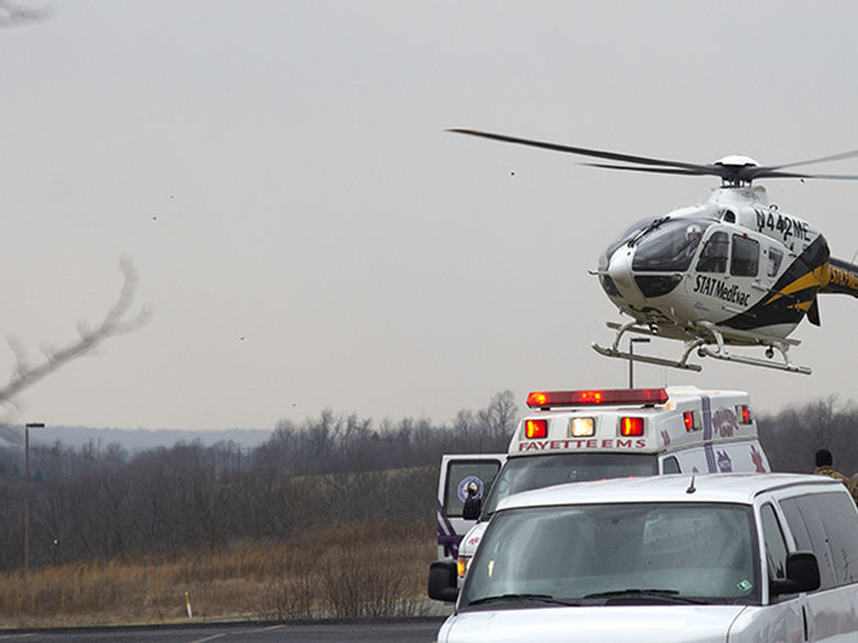 ambulance and helicopter