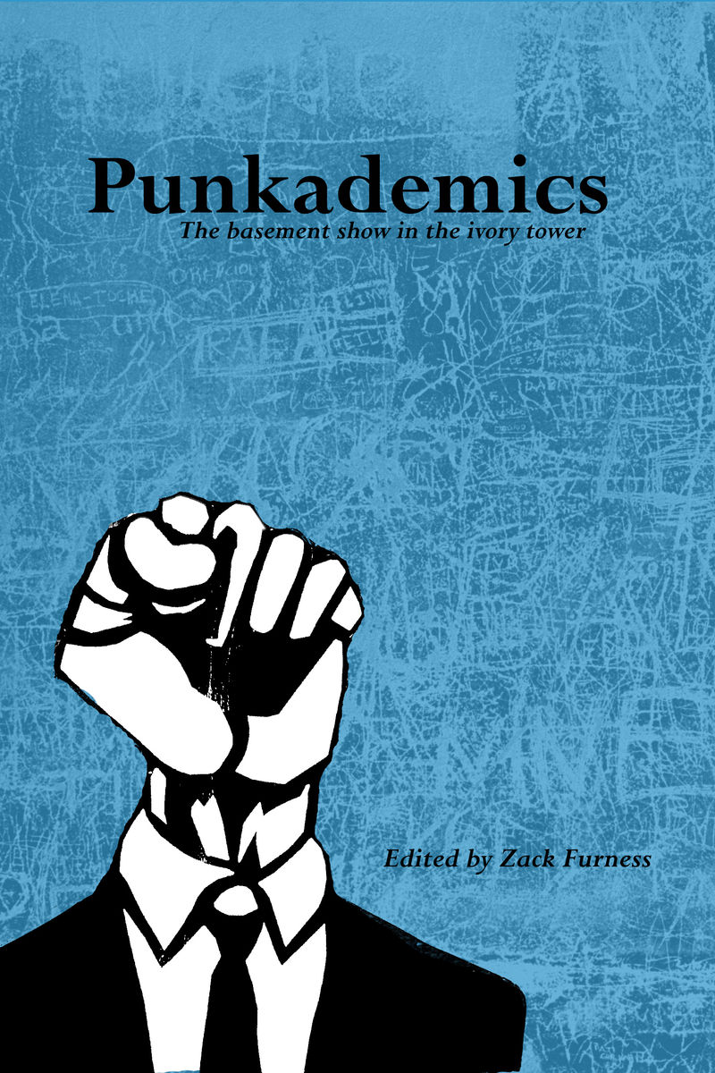 Cover of Punkademics Book, suit with fist for a head