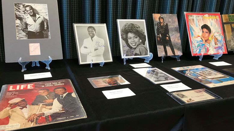 Artifacts displayed on table 
