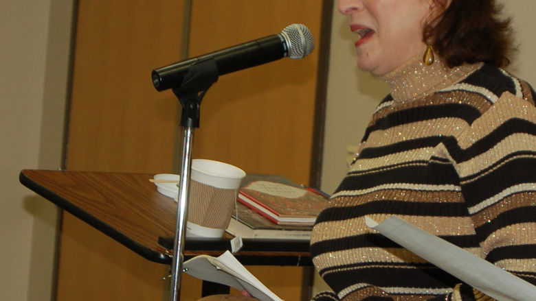 Angele Ellis reading her poetry at Greater Allegheny in 2011