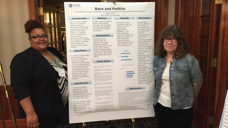 Jessica Trent and Margaret Signorella at the Africana Research Center Undergraduate Exhibition