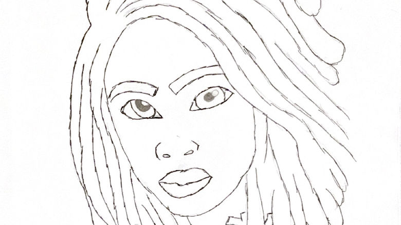 Hand-drawn image of a girl.