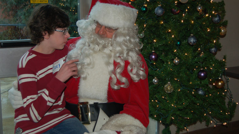 boy on santas lap
