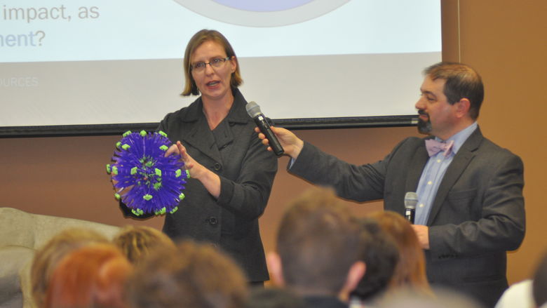 two people presenting