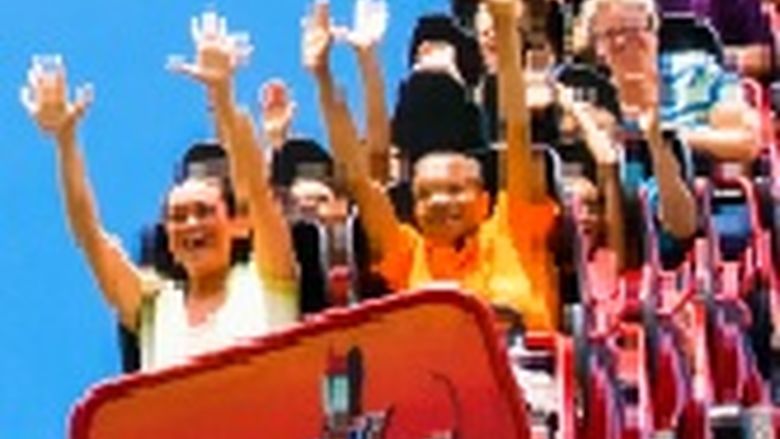 riders on rollercoaster