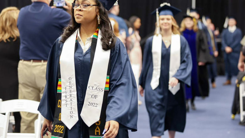 Graduating Students walking 