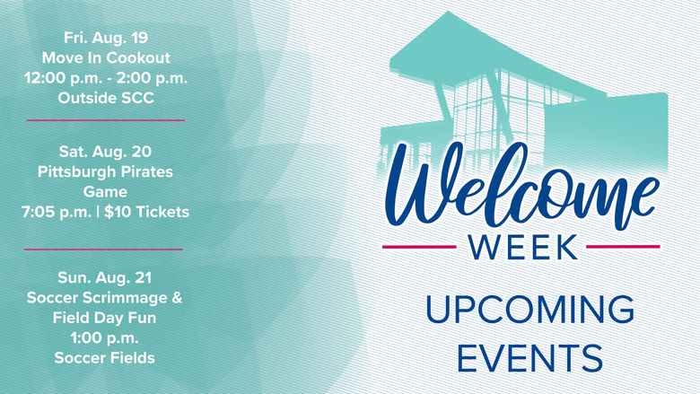 Image that shows upcoming events for Welcome Week 2022.