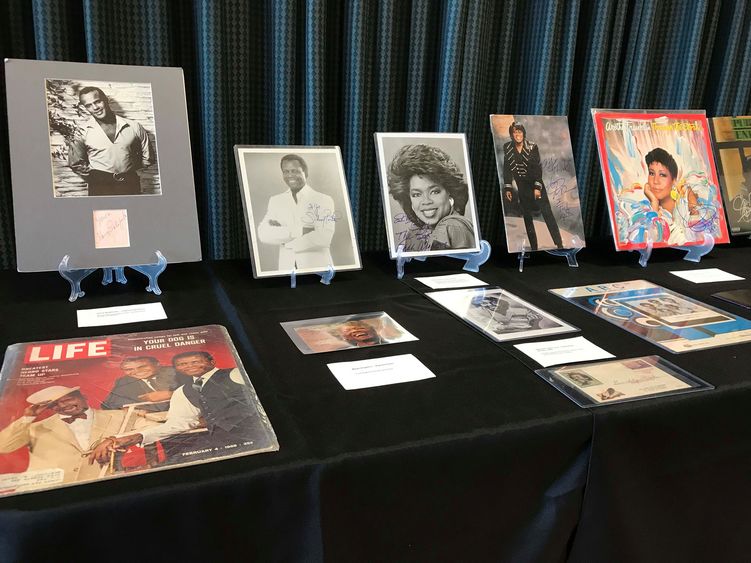 Artifacts displayed on table
