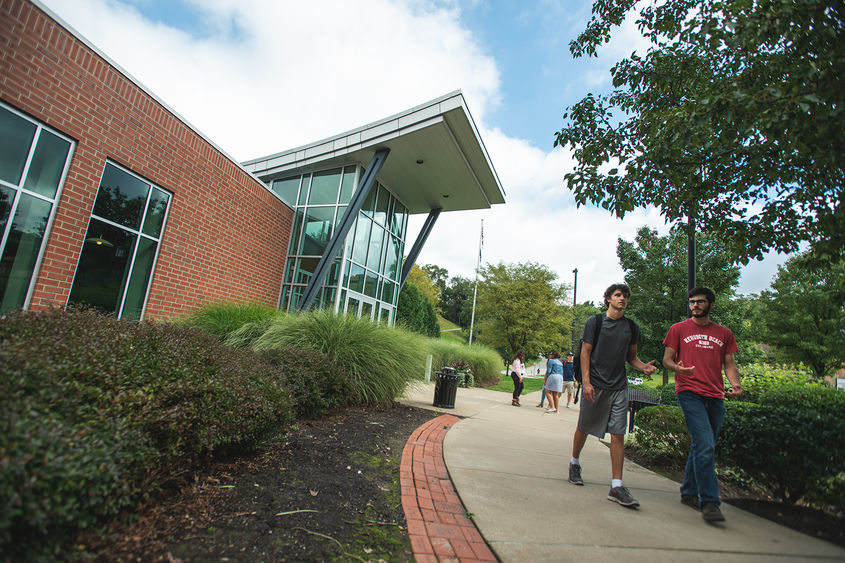 students walking on the Penn State Greater Allegheny campus