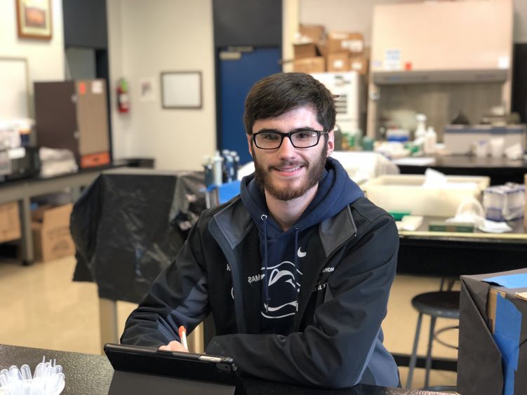 Student Wyatt Thomas smiling