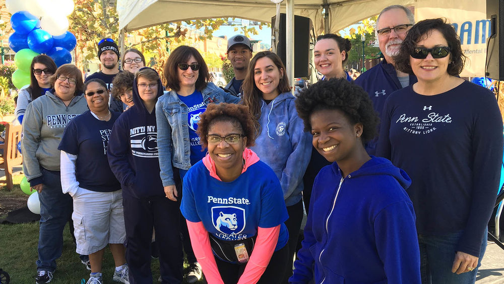 Before the NAMIWalks 5K, the Greater Allegheny campus team stopped for a photo. Pictured: Back row: Erin Kendall, Steven Hayes, Payton Burnsworth, Marino Swanson, Natalie DiGuillo, Michael Edmondson. Center row: Barbara Kendall, Camille Mickle, Winter Holmes, Jackson Buchko, Elizabeth Mazur, Livia Bodner, Jacqueline Edmondson. Front row: Melissa Turner, Ke’ira Williams.