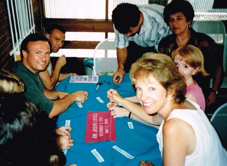 people making quilt