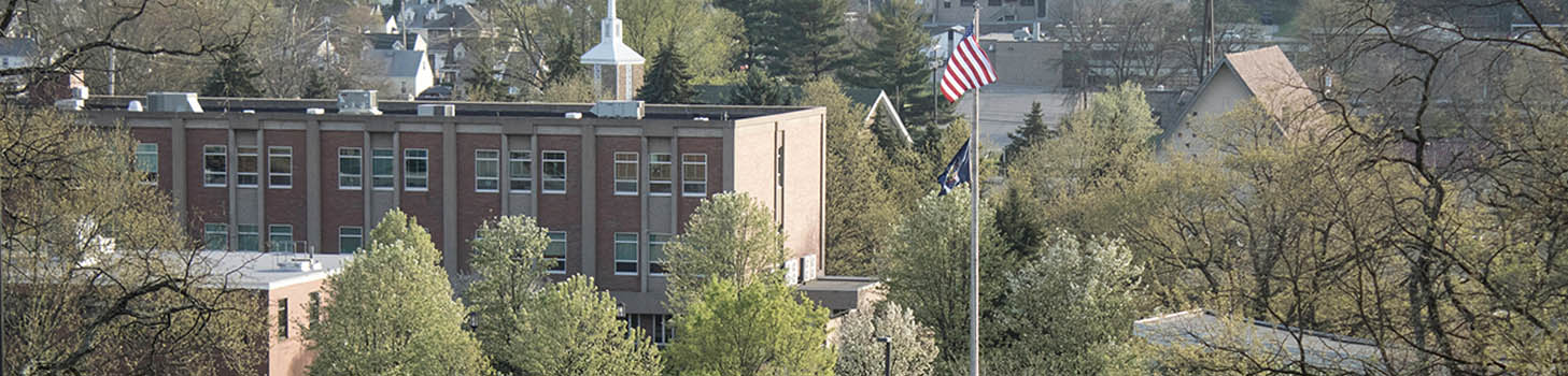 photo of frable building from the hill. 